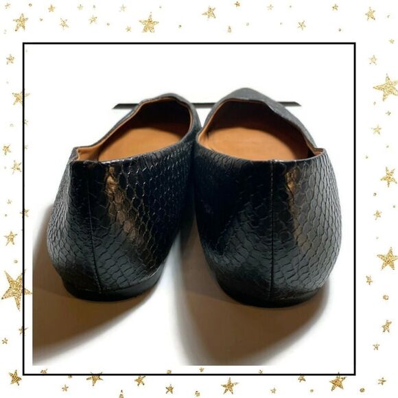 H&M Black Snake Slip-on Pointed Toe Flats 9.5 - Picture 4 of 5